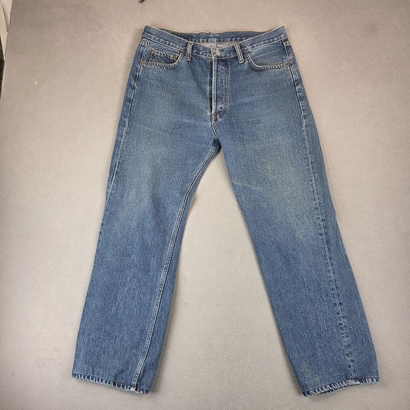 VTG Levis 501 Jeans Mens 33x29 Blue Straight Leg Made in USA 90s Tag 36x32 - Picture 1 of 10